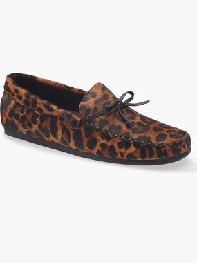 NIB MADEWELL Caramel Multi Leopard Calf Hair Driver Flat 8.5 M